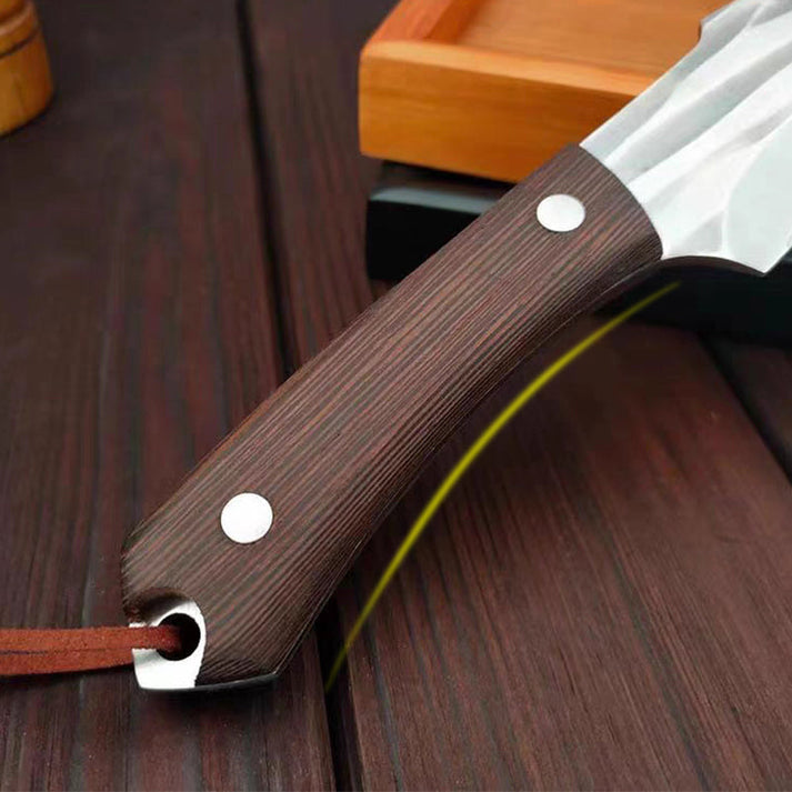 Boucher - Cuchillo súper afilado con funda de cuero