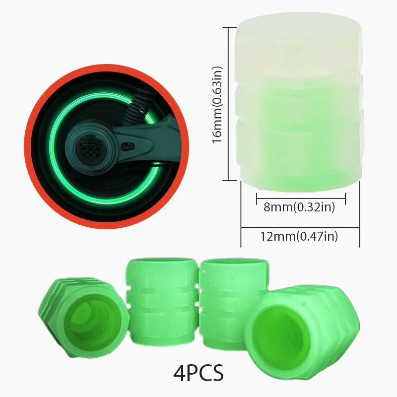 Tapas de válvulas de neumáticos fluorescentes (Lleva 2 Packs x 1)