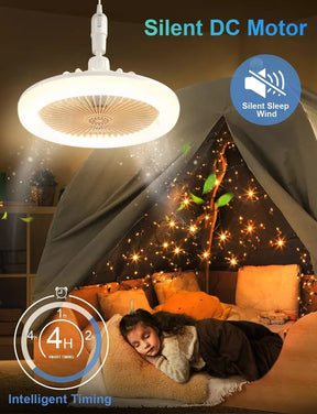 Lunabreeze - Ventilador de techo con luz LED regulable de 360°