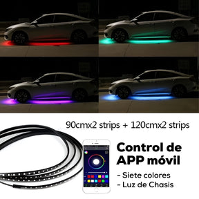 🚗TIRAS DE LUCES LED RGB PARA CHASIS DE CARRO📱