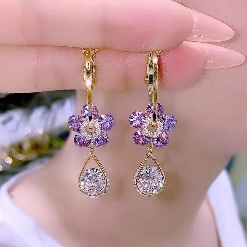 Mimi - Aretes de flor de cristal