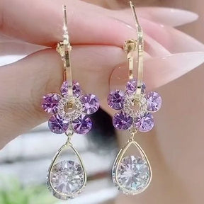 Mimi - Aretes de flor de cristal