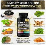 Shilajit + Ashwagandha + Rhodiola Rosea + Panax Ginseng – Suplemento Natural Energizante 60 Cápsulas